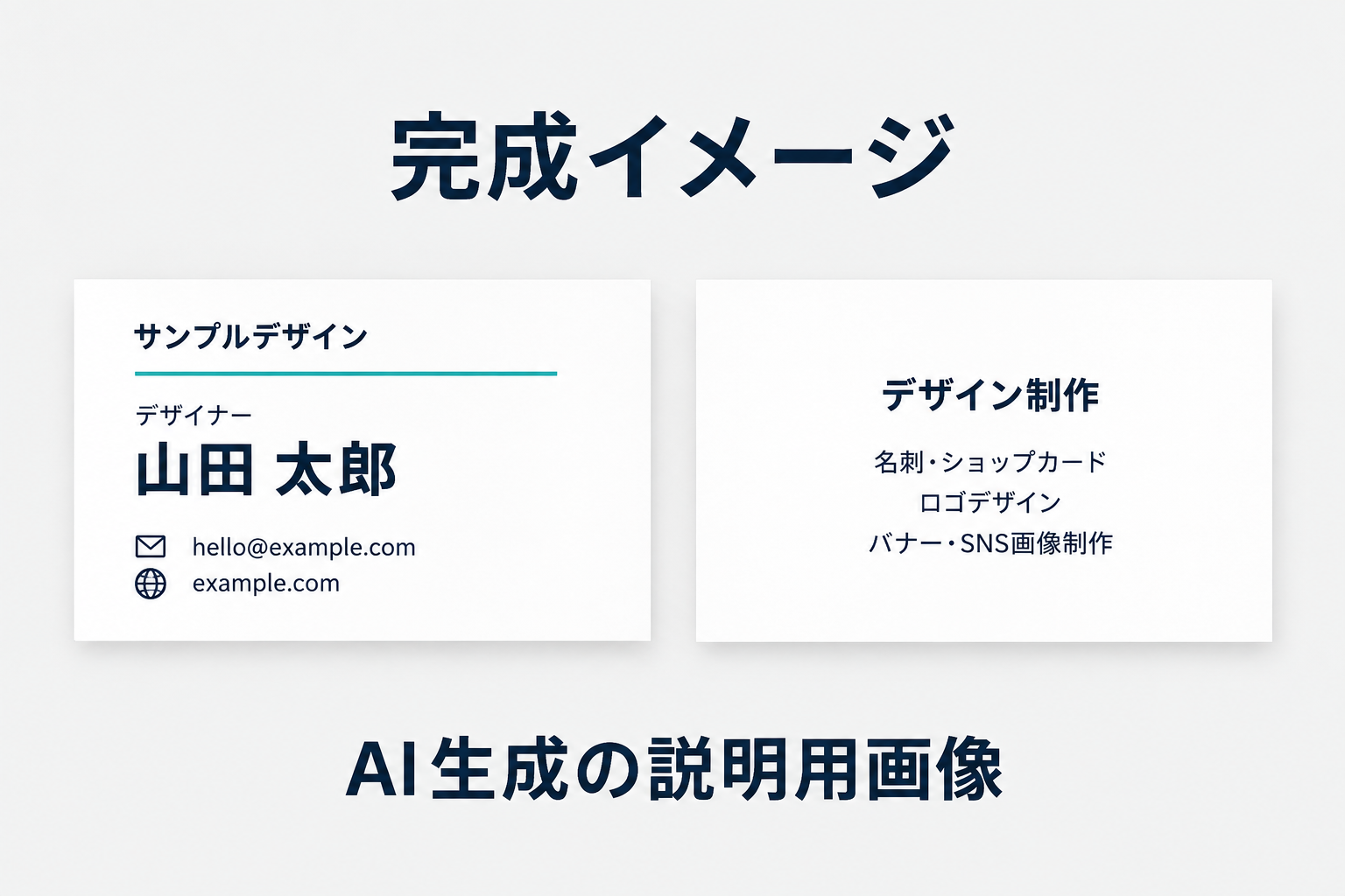 名刺の完成例(AI生成の説明用画像)